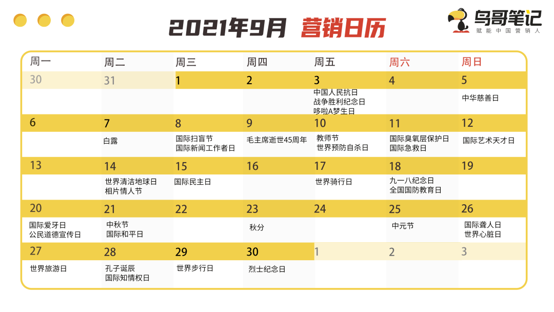 借势营销必备神器！2021年全年热点日历