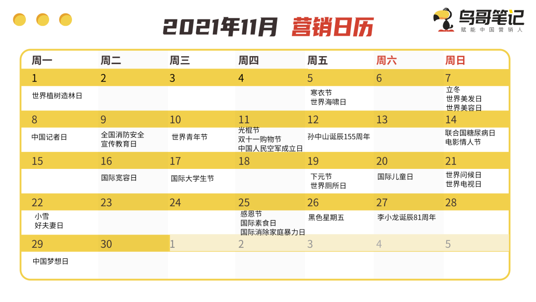借势营销必备神器！2021年全年热点日历